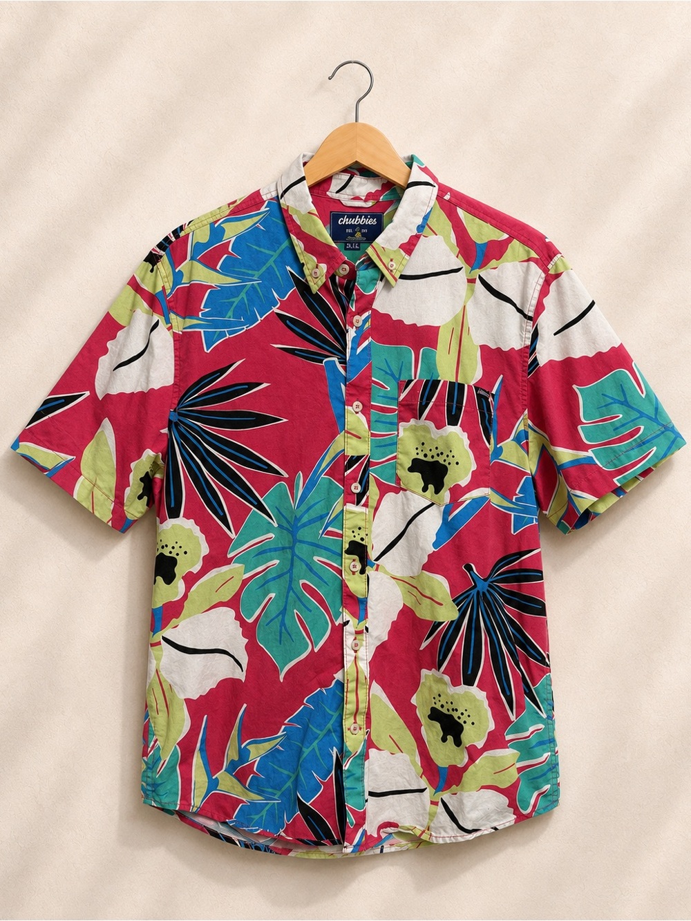 chubbies Red Tropical Floral Button-Down Shirt